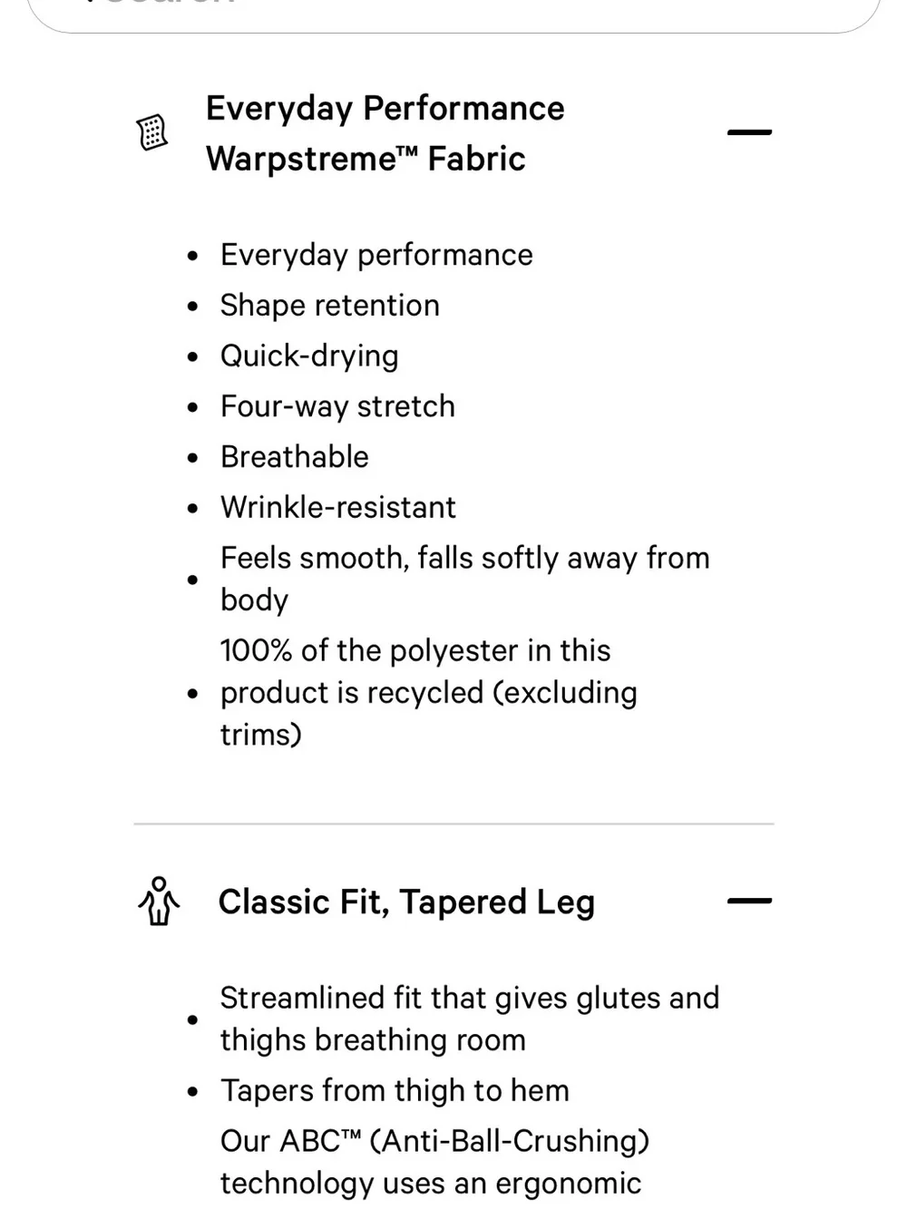 lululemon athletica Men's Khakhi ABC pant classic Warpstreme Fabric